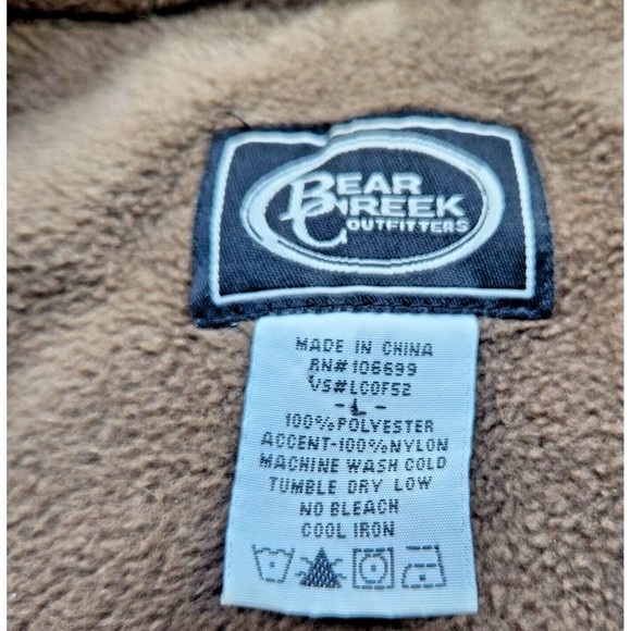 Bear Creek Outfitters Men’s Zip‎ Up Heavy Fleece Jacket Brown Size L Large READ - Picture 2 of 9